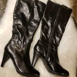 Kelly & Katie Black below knee boots, worn once.